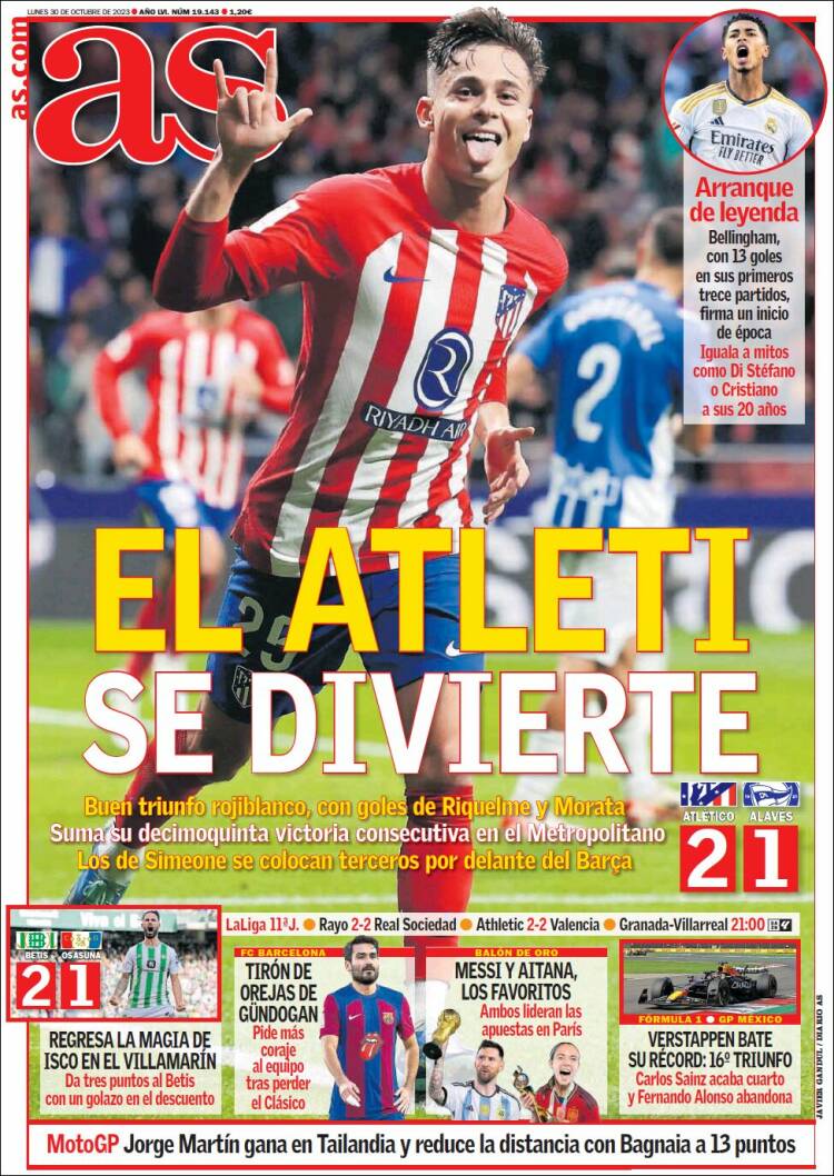 Portadas Deportivas Lunes 30/10/2023 Portadas Deportivas Lunes 30/10/2023
