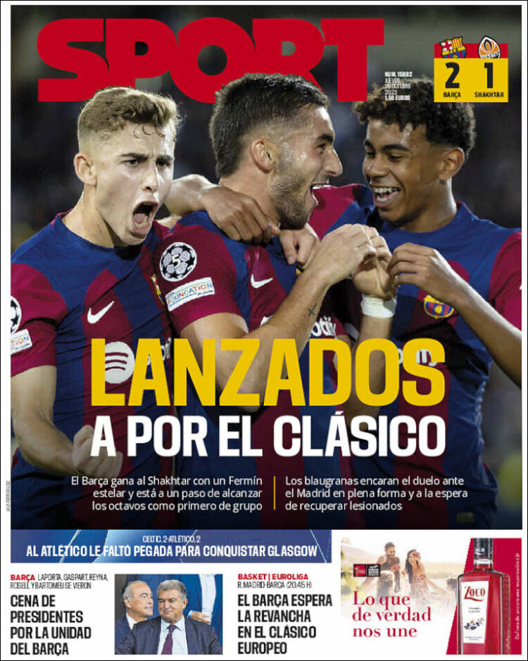 Portadas Deportivas Jueves 26/10/2023
