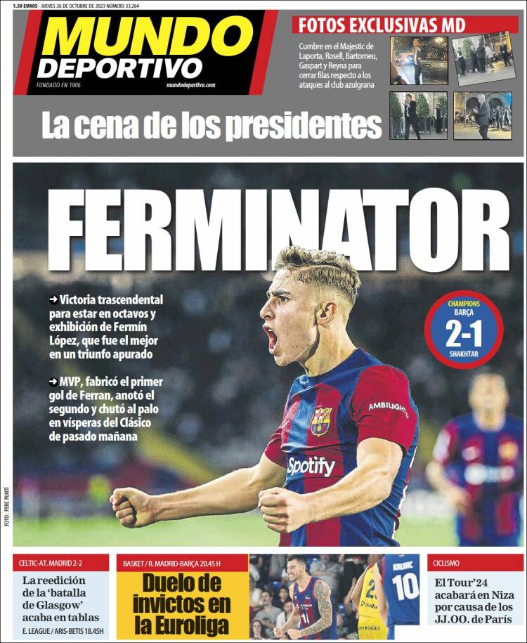 Portadas Deportivas Jueves 26/10/2023