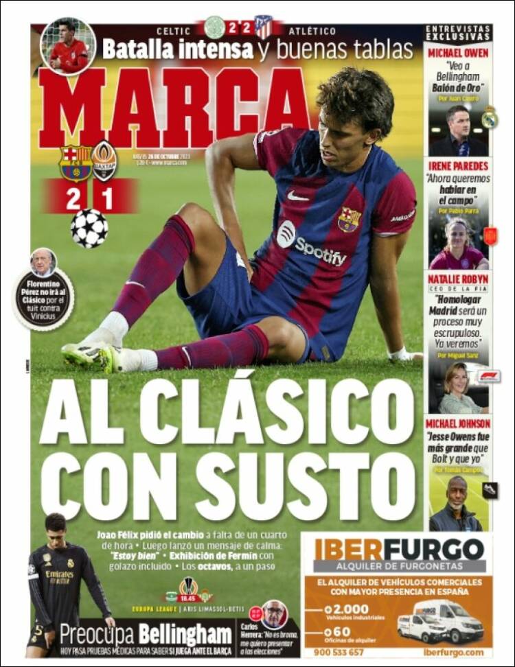 Portadas Deportivas Jueves 26/10/2023