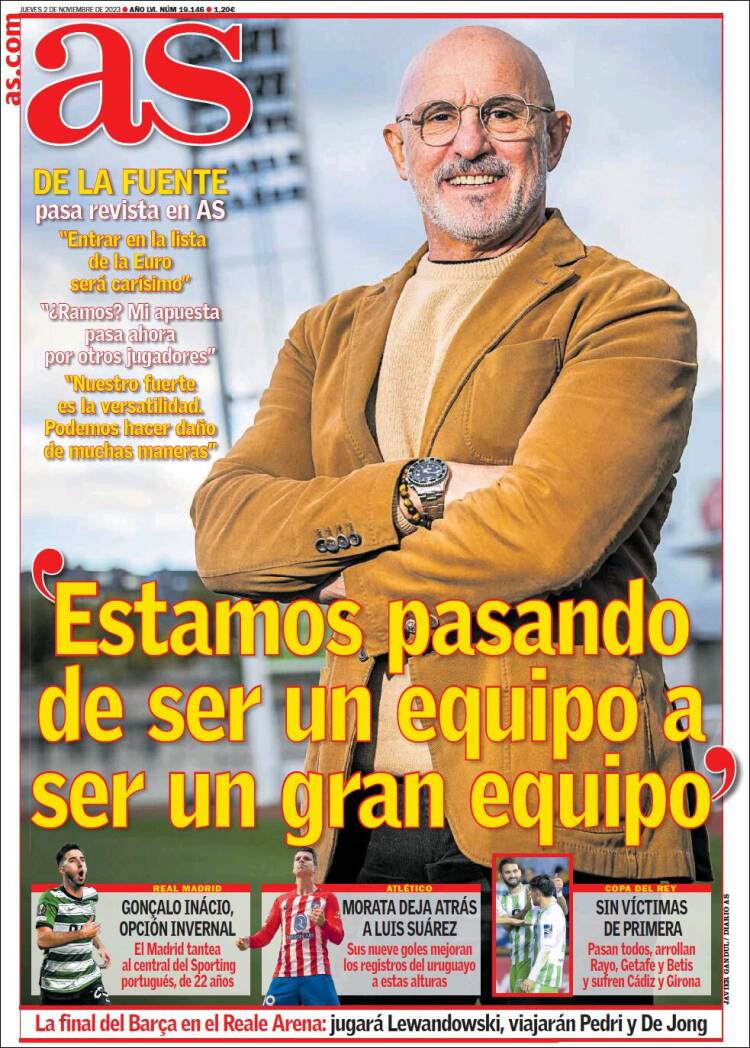 Portadas Deportivas Jueves 2/11/2023