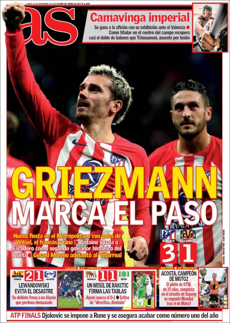 Portadas Deportivas Lunes 13/11/2023 Portadas Deportivas Lunes 13/11/2023