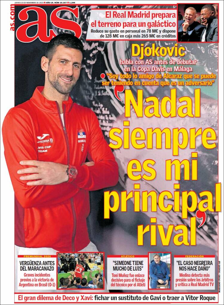 Portadas Deportivas Jueves 23/11/2023 Portadas Deportivas Jueves 23/11/2023