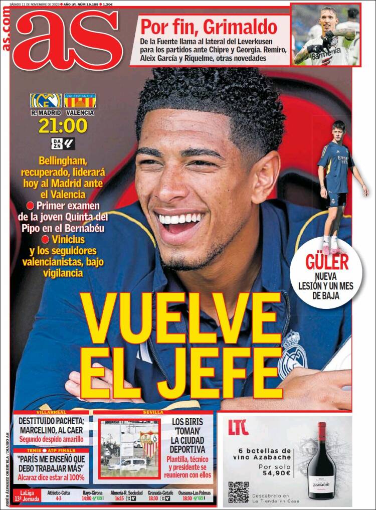 Portadas Deportivas Sábado 11/11/2023