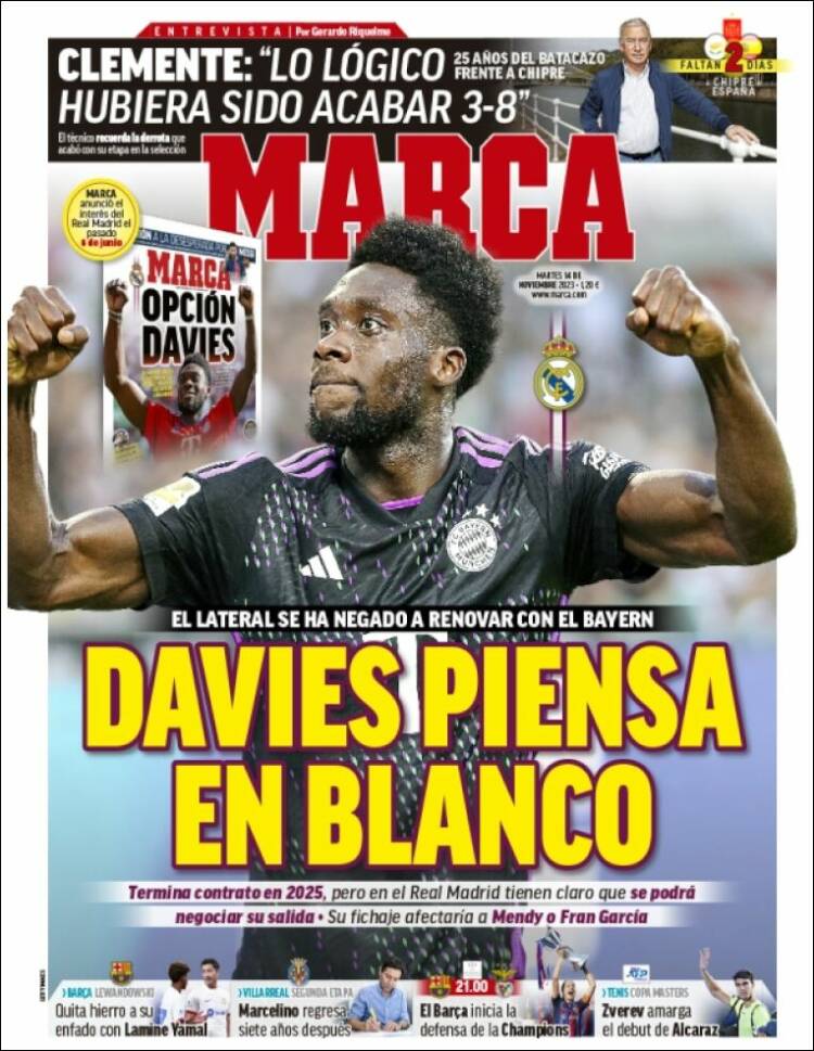 Portadas Deportivas Martes 14/11/2023 Portadas Deportivas Martes 14/11/2023