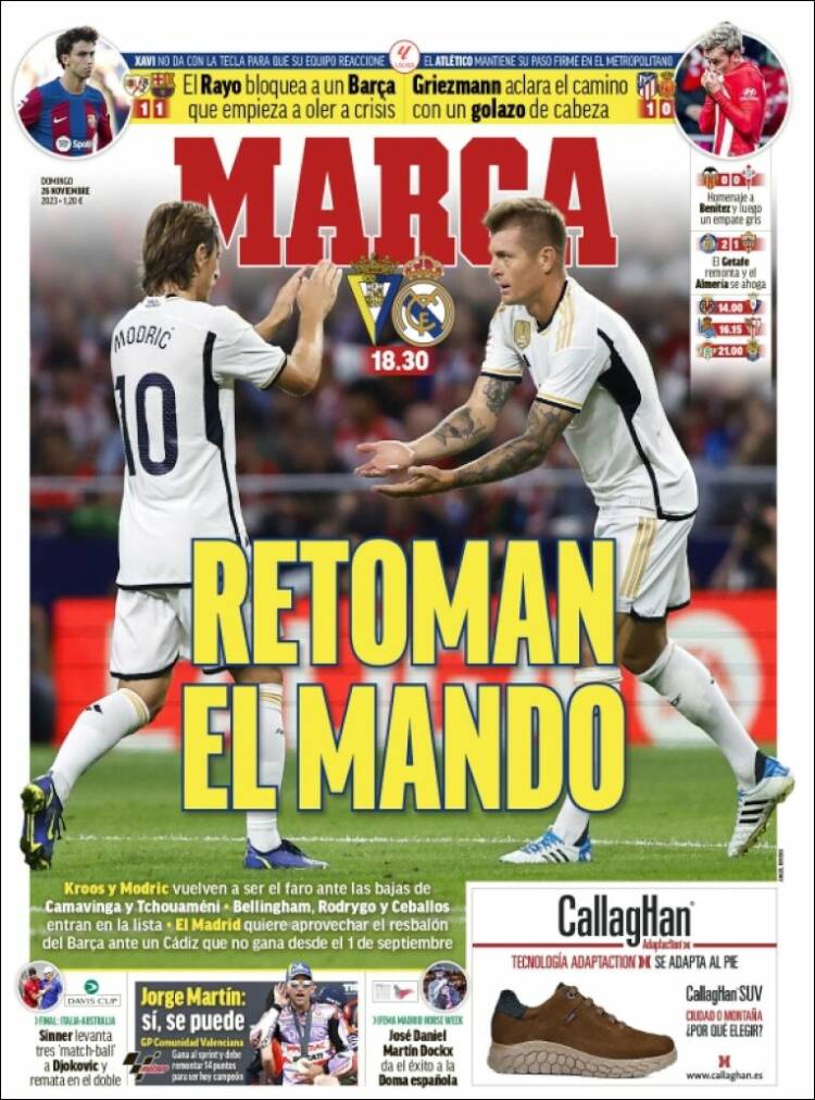 Portadas Deportivas Domingo 26/11/2023 Portadas Deportivas Domingo 26/11/2023
