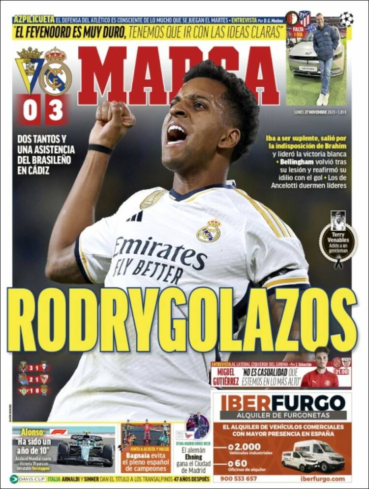 Portadas Deportivas Lunes 27/11/2023 Portadas Deportivas Lunes 27/11/2023