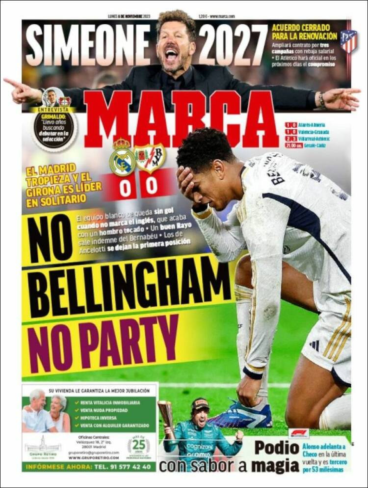 Portadas Deportivas Lunes 6/11/2023