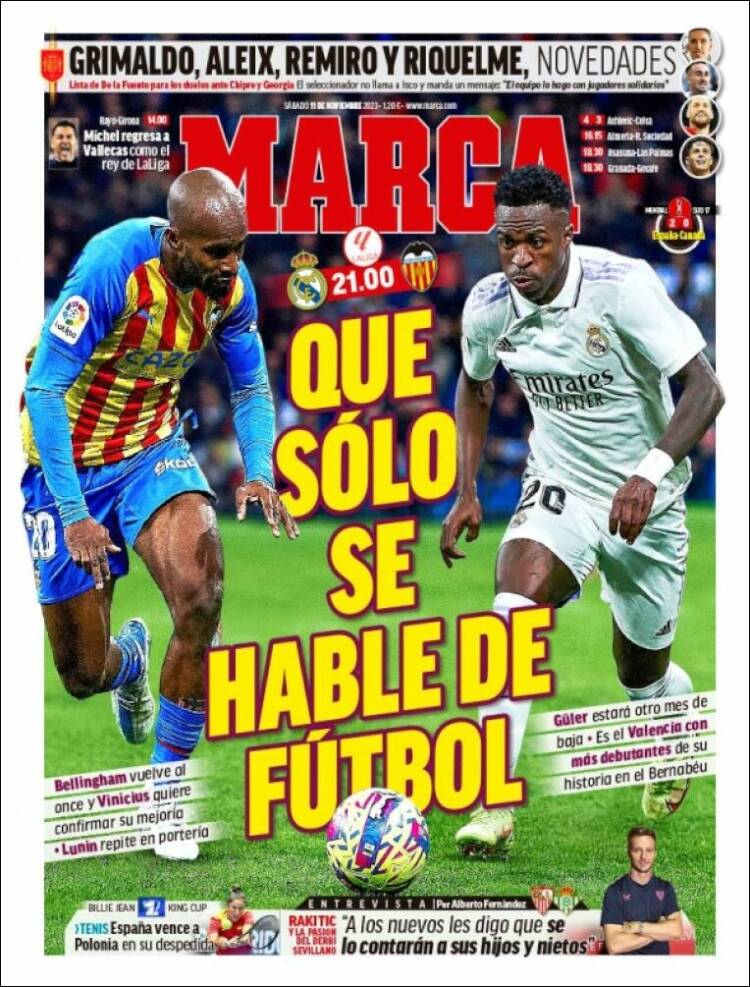 Portadas Deportivas Sábado 11/11/2023