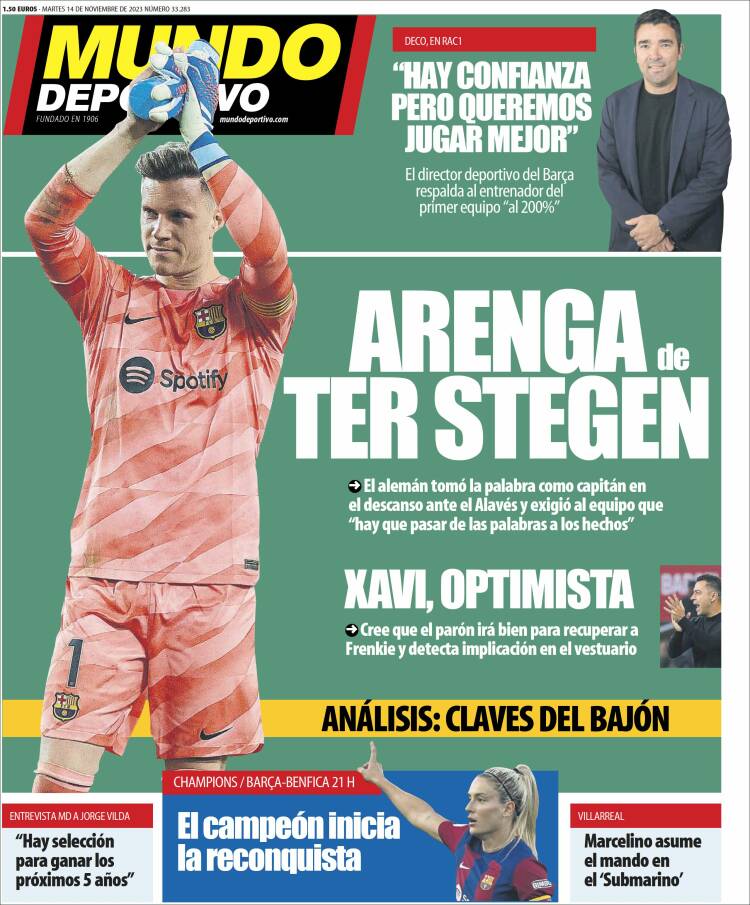Portadas Deportivas Martes 14/11/2023 Portadas Deportivas Martes 14/11/2023