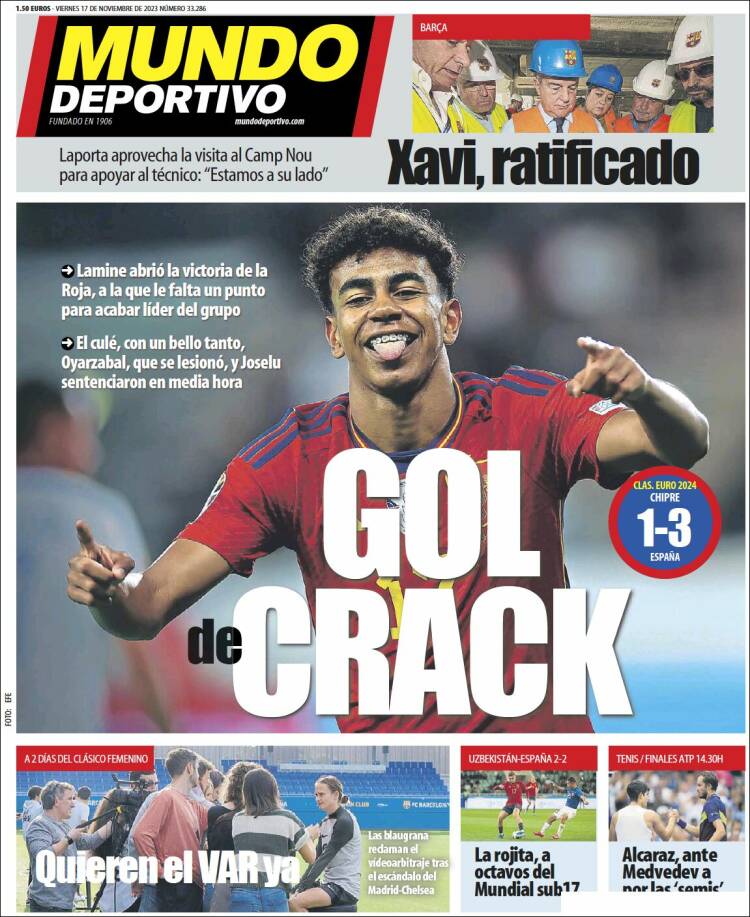Portadas Deportivas Viernes 17/11/2023 Portadas Deportivas Viernes 17/11/2023