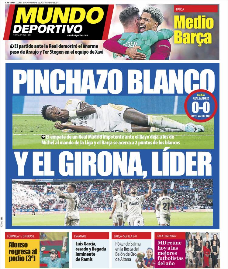 Portadas Deportivas Lunes 6/11/2023