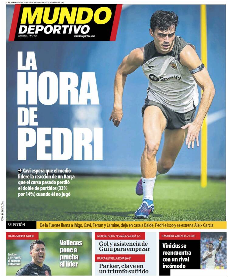 Portadas Deportivas Sábado 11/11/2023