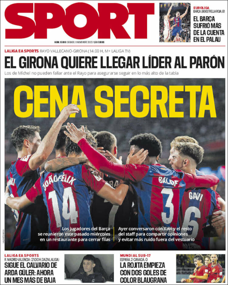 Portadas Deportivas Sábado 11/11/2023