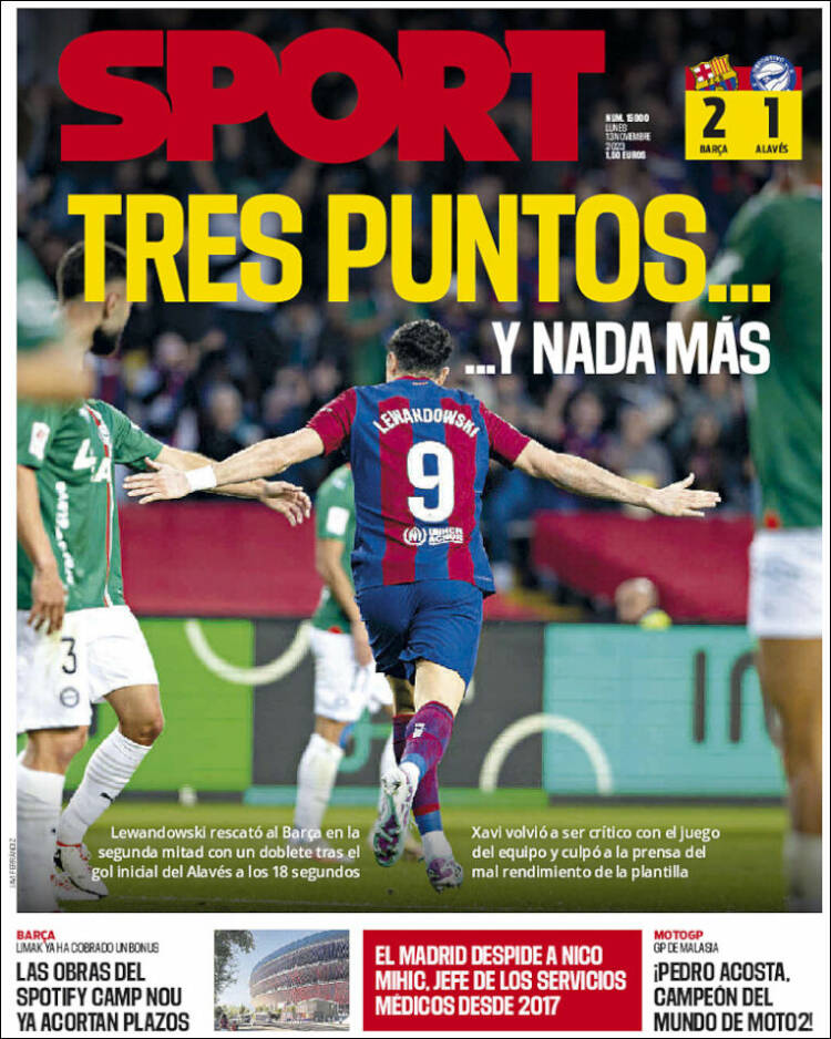 Portadas Deportivas Lunes 13/11/2023 Portadas Deportivas Lunes 13/11/2023