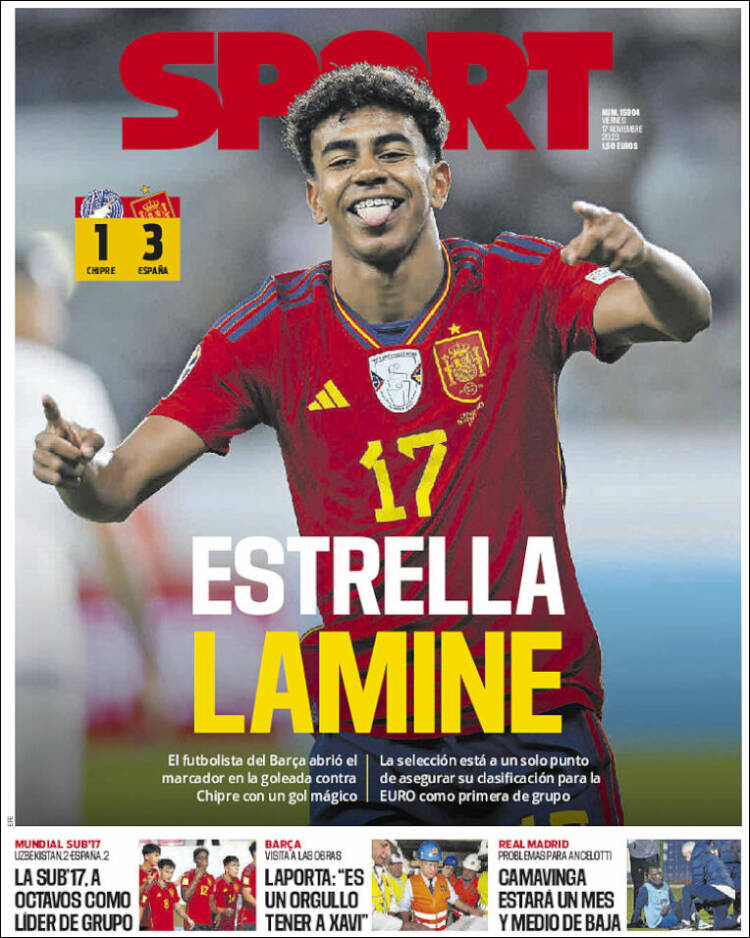 Portadas Deportivas Viernes 17/11/2023 Portadas Deportivas Viernes 17/11/2023