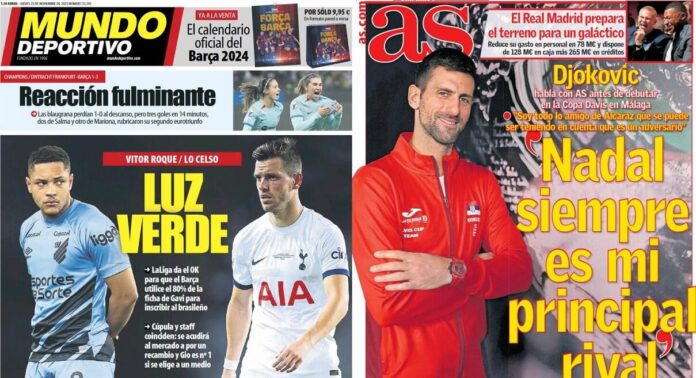 Portadas Deportivas Jueves 23/11/2023 Portadas Deportivas Jueves 23/11/2023