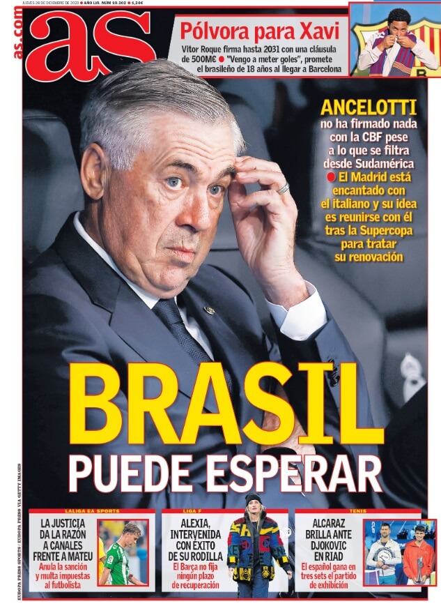 Portadas Deportivas Jueves 28/12/2023 Portadas Deportivas Jueves 28/12/2023