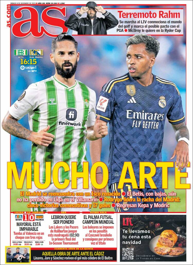 Portadas Deportivas Sábado 9/12/2023