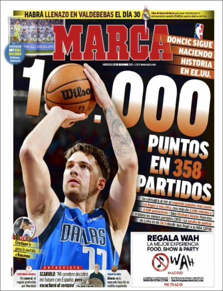 Portadas Deportivas Miércoles 27/12/2023 