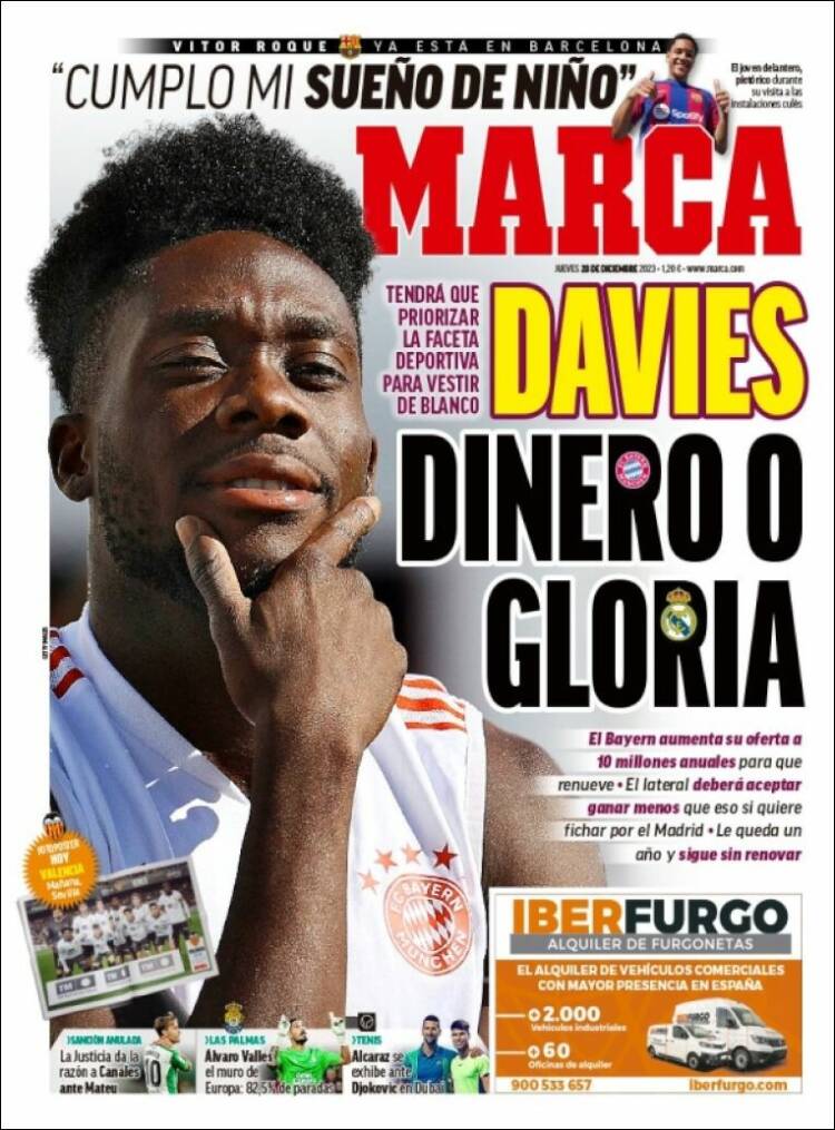 Portadas Deportivas Jueves 28/12/2023 Portadas Deportivas Jueves 28/12/2023