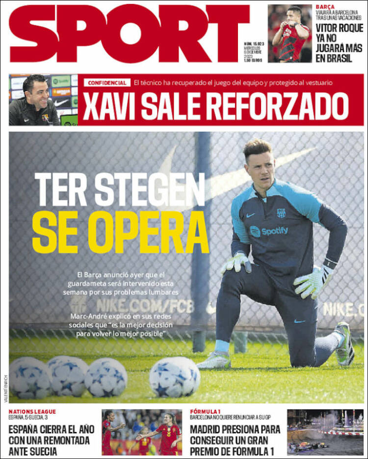Portadas Deportivas Miércoles 6/12/2023