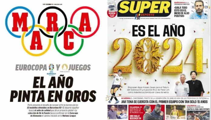 Portadas Deportivas Domingo 1/1/2024