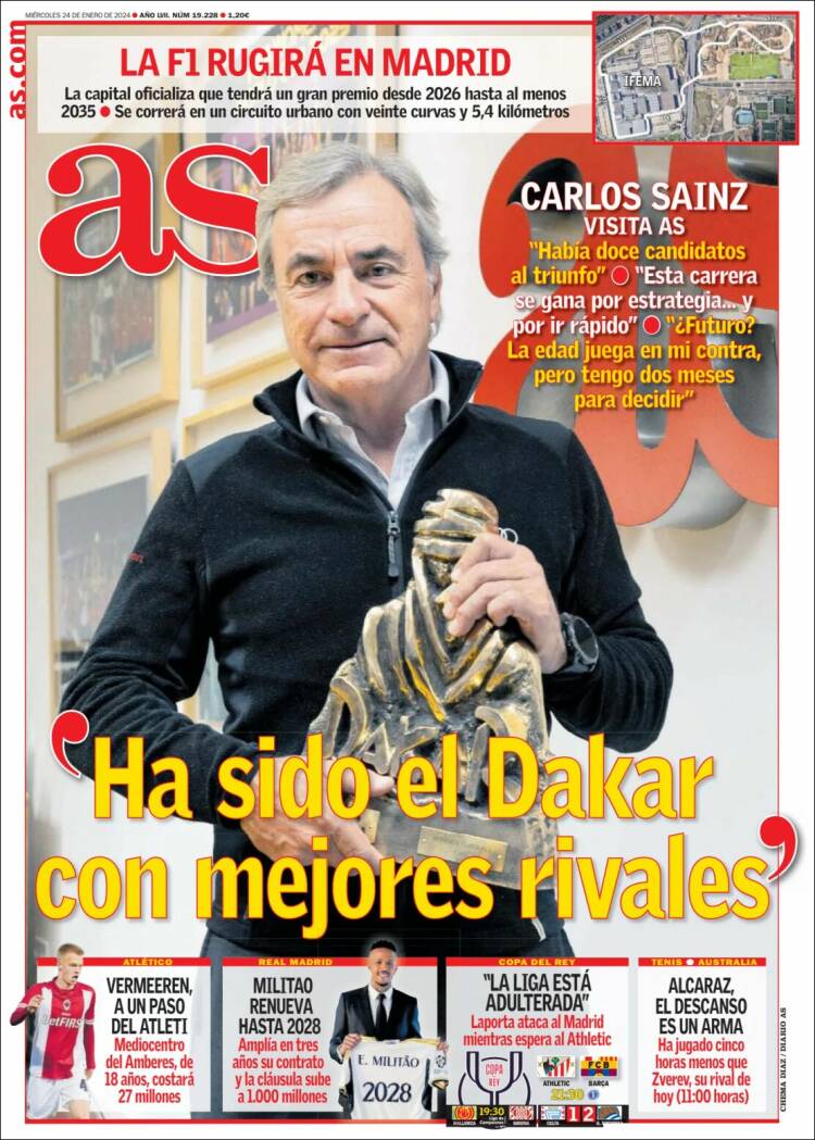 Portadas Deportivas Miércoles 24/1/2024 Portadas Deportivas Miércoles 24/1/2024