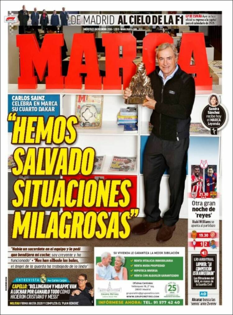 Portadas Deportivas Miércoles 24/1/2024 Portadas Deportivas Miércoles 24/1/2024