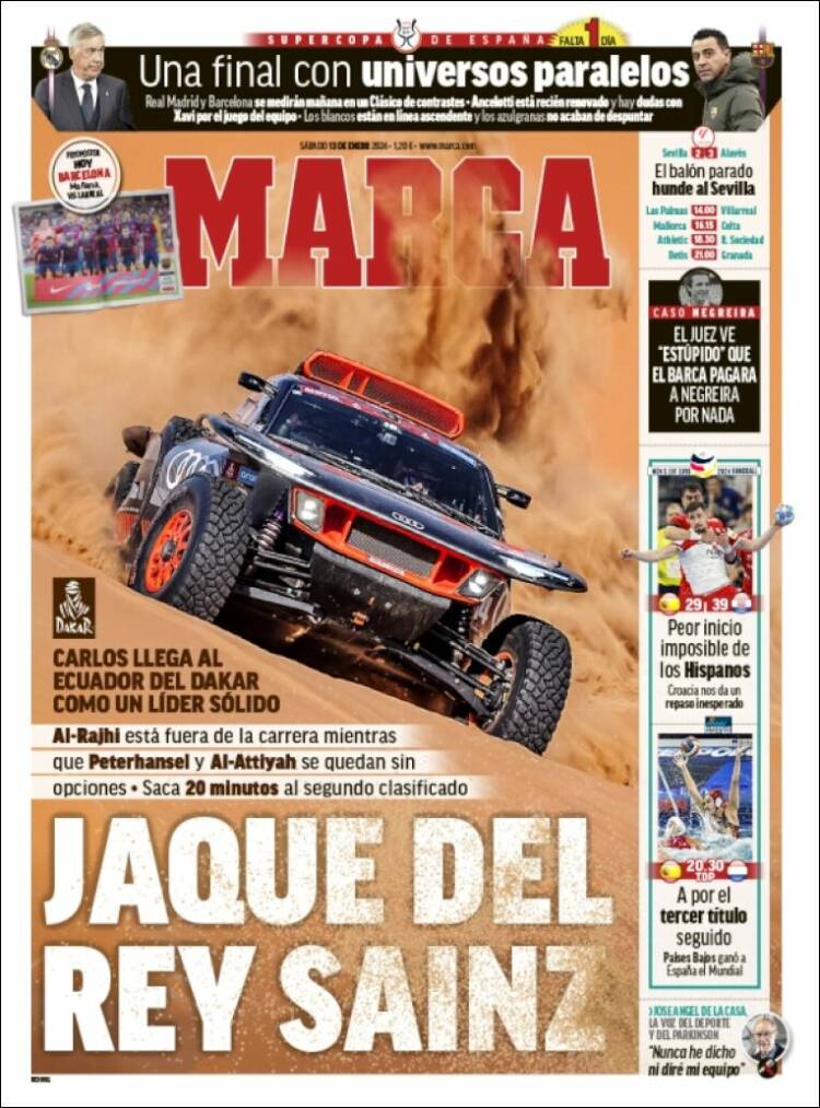 Portadas Deportivas Sábado 13/1/2024 Portadas Deportivas Sábado 13/1/2024