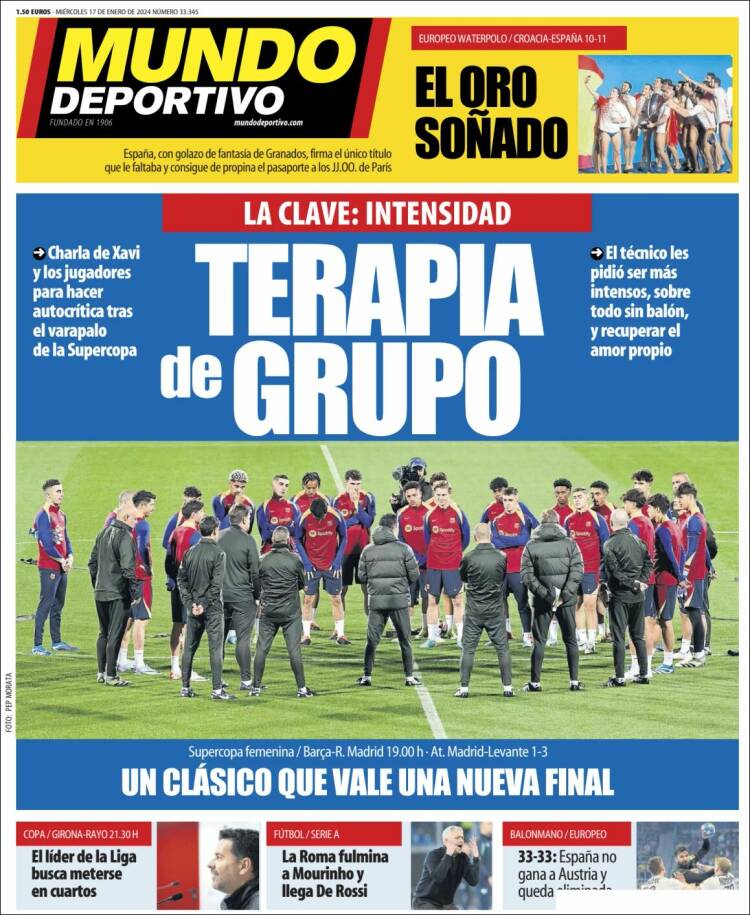 Portadas Deportivas Miércoles 17/1/2024 