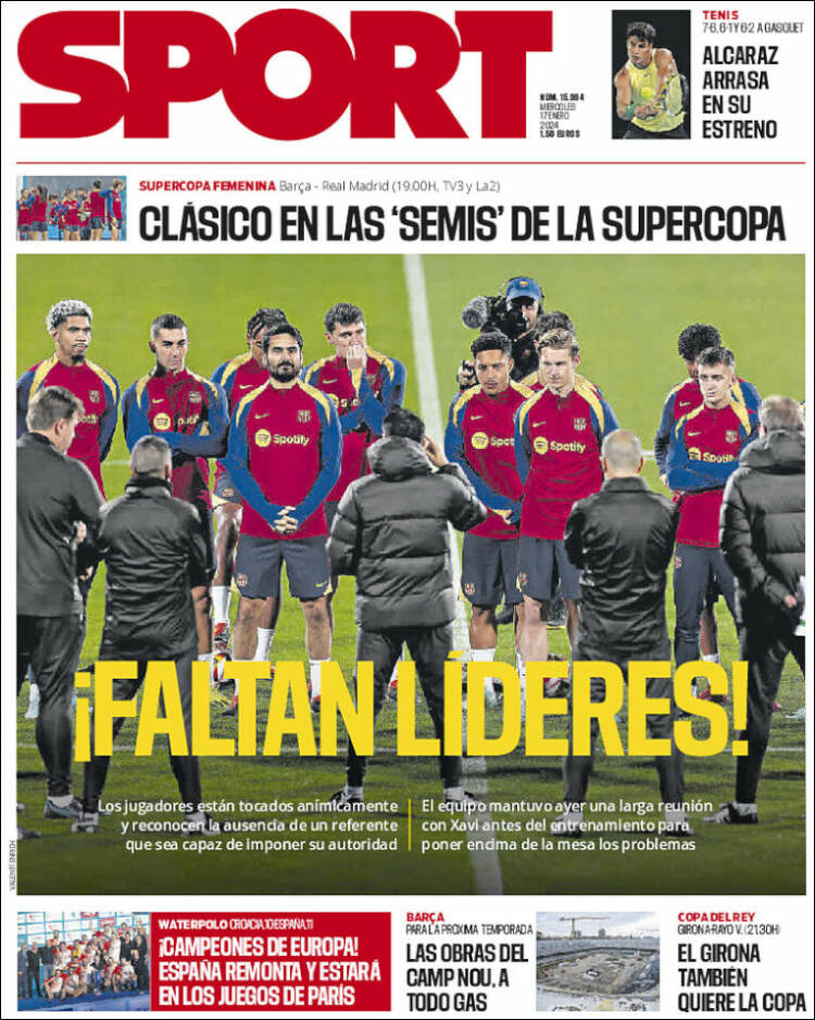 Portadas Deportivas Miércoles 17/1/2024 