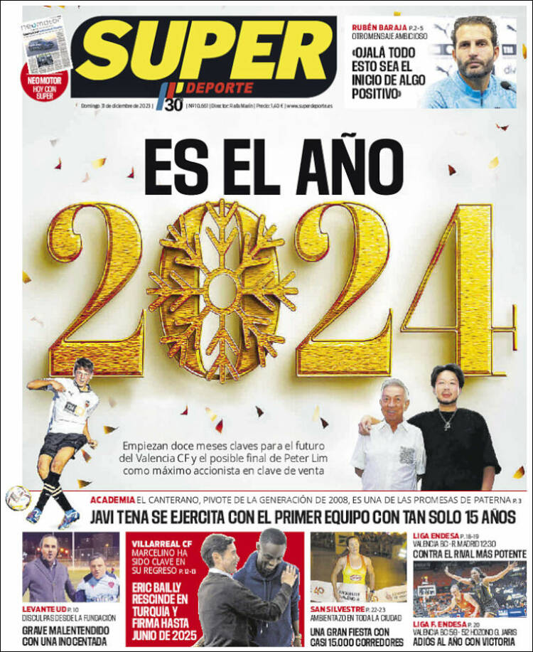 Portadas Deportivas Domingo 1/1/2024