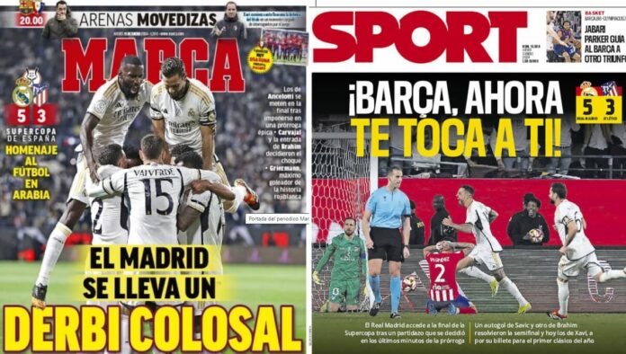 Portadas Deportivas Jueves 11/1/2024