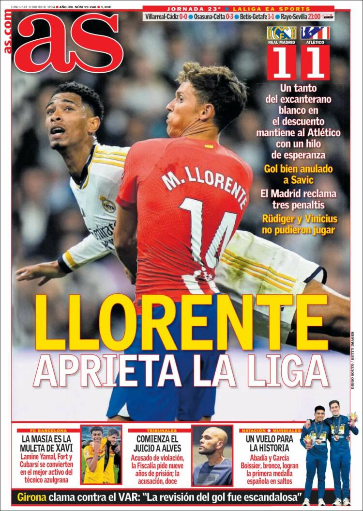 Portadas Deportivas Lunes 5/2/2024
