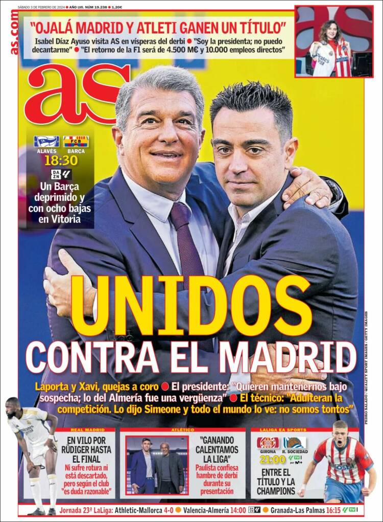 Portadas Deportivas Sábado 3/2/2024 