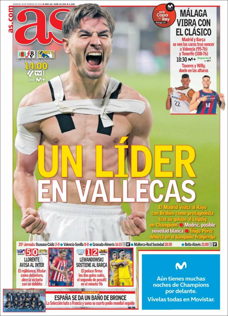 Portadas Deportivas Domingo 18/2/2024 Portadas Deportivas Domingo 18/2/2024