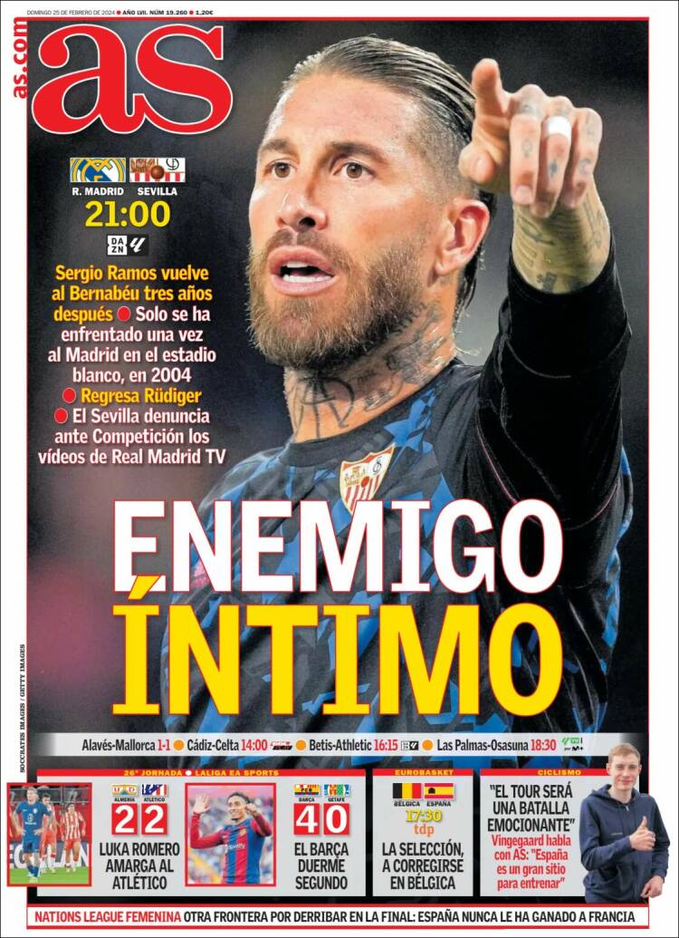 Portadas Deportivas Domingo 25/2/2024 Portadas Deportivas Domingo 25/2/2024