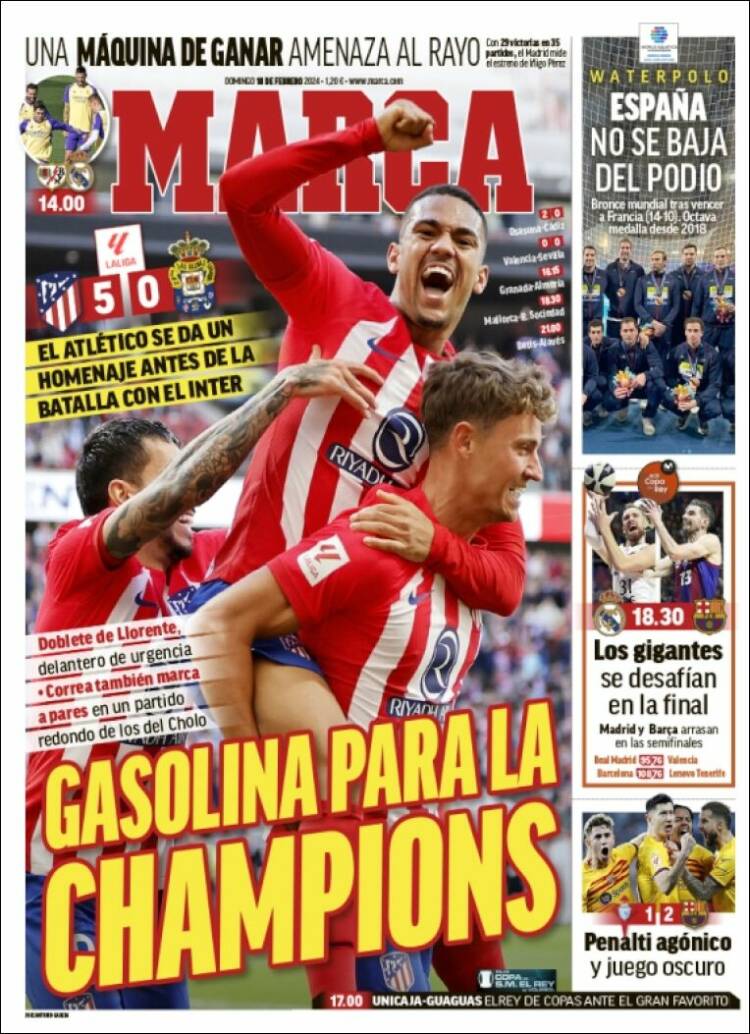 Portadas Deportivas Domingo 18/2/2024 Portadas Deportivas Domingo 18/2/2024