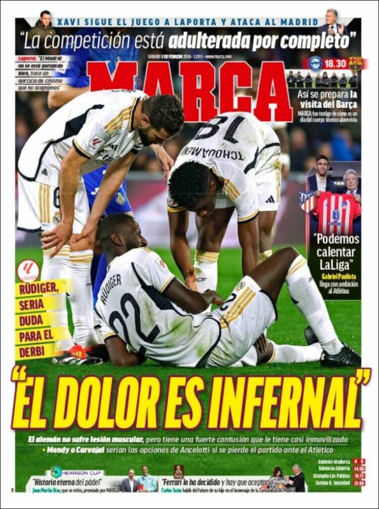 Portadas Deportivas Sábado 3/2/2024 