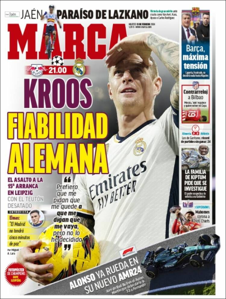 Portadas Deportivas Martes 13/2/2024 Portadas Deportivas Martes 13/2/2024