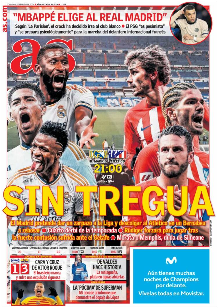 Portadas Deportivas Domingo 4/2/2024