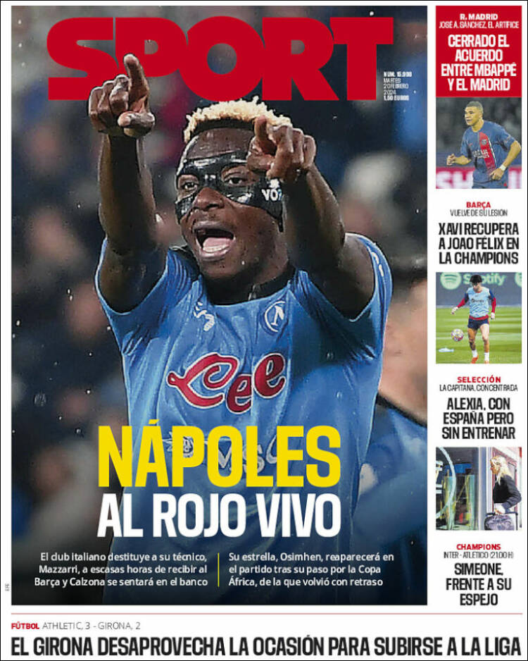 Portadas Deportivas Martes 20/2/2024 Portadas Deportivas Martes 20/2/2024