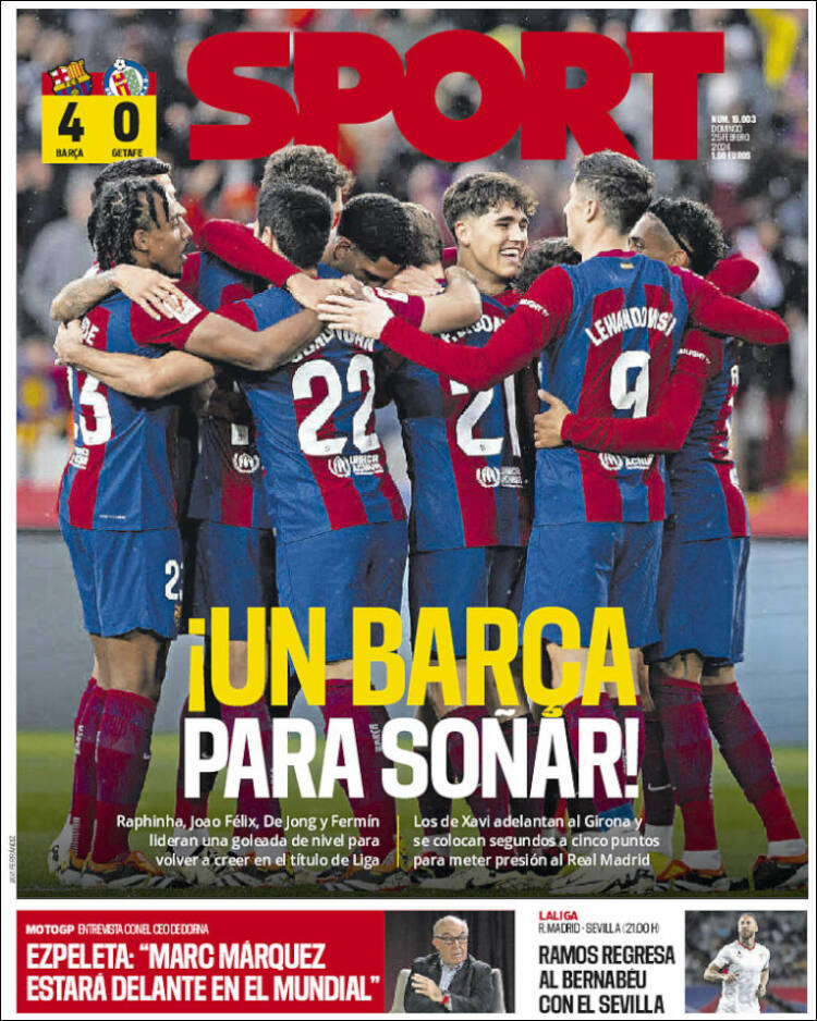 Portadas Deportivas Domingo 25/2/2024 Portadas Deportivas Domingo 25/2/2024