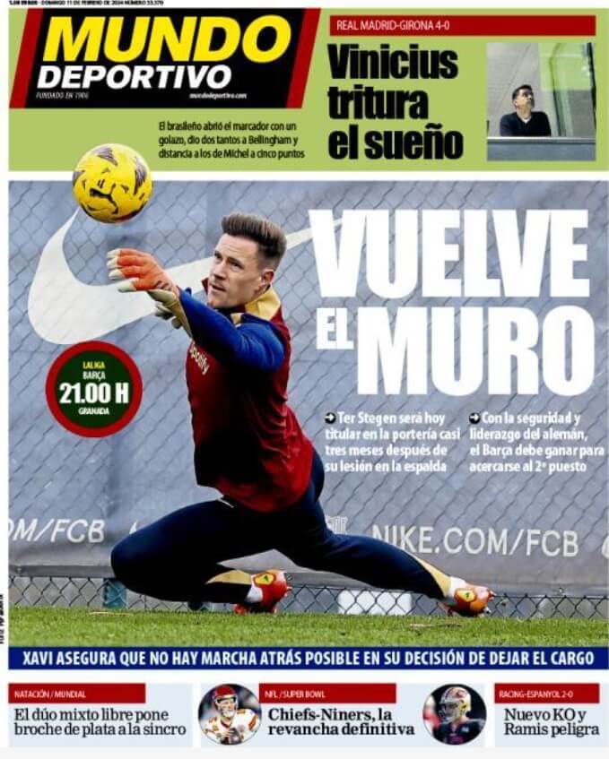 Portadas Deportivas Domingo 11/2/2024 