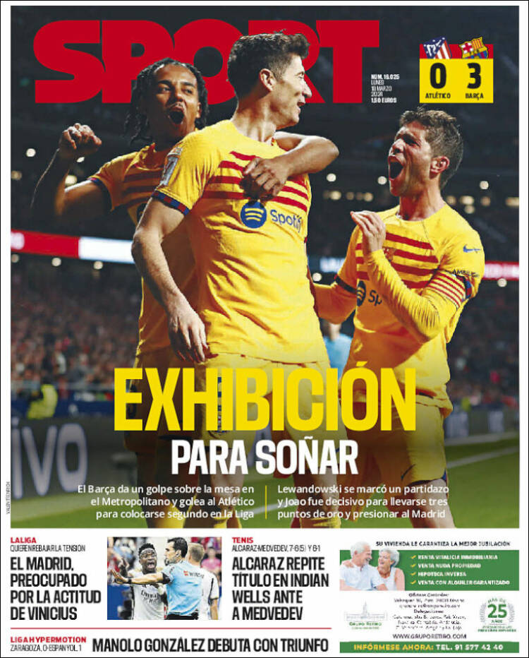 Portadas Deportivas Lunes 18/3/2024 Portadas Deportivas Lunes 18/3/2024