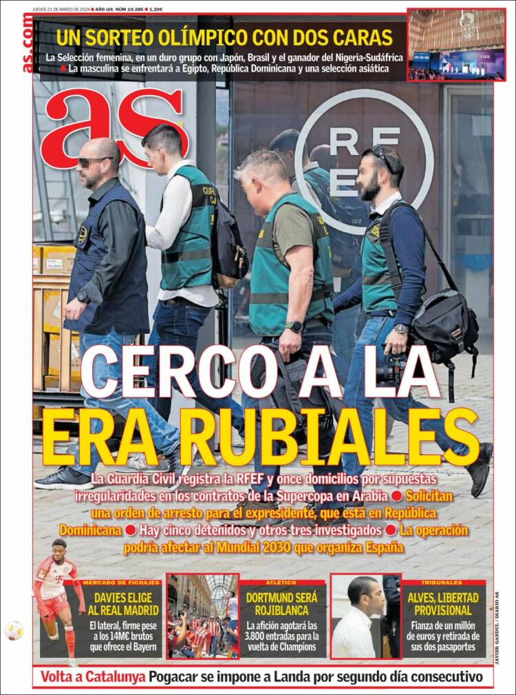 Portadas Deportivas Jueves 21/3/2024 Portadas Deportivas Jueves 21/3/2024