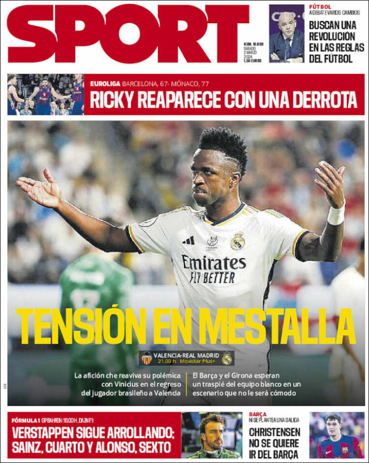 Portadas Deportivas Sábado 2/3/2024 Portadas Deportivas Sábado 2/3/2024