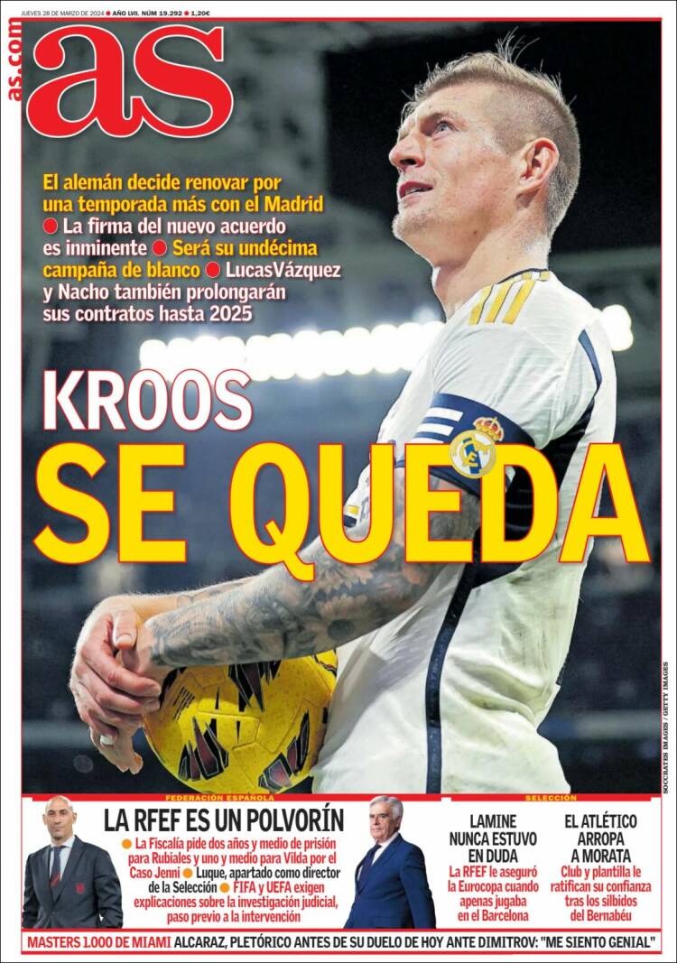 Portadas Deportivas Jueves 28/3/2024 Portadas Deportivas Jueves 28/3/2024