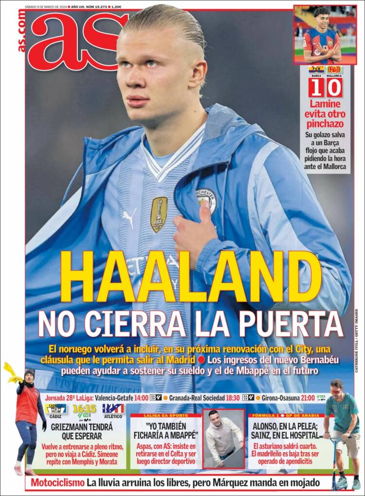 Portadas Deportivas Sábado 9/3/2024